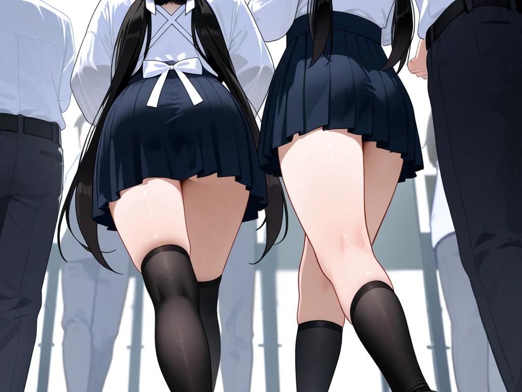 (Cute eyes:1.2), (Sparkling eyes:1.2),(Beautiful Eyes:1.2), Highest quality,wonderful,finely,Highly detailed CG Unity 8k wallpaper, (The three of them hugged each other:1.3),(kiss:1.3),(Height difference:1.7), (Three Girls, Sailor suit, Skinny body, Dressed), (Huge breasts), (Open your mouth:1.1),(White knee socks:1.3),(Thighs:1.3),(Waistline:1.2),(お揃いのSailor suit:1.2),(From behind:1.2),(Beautiful Eyes:1.2),(Different hairstyles),(All three have different eye colors:1.5),(All three have different skin colors.:1.5),(Thighsまで隠れるニーソックス:1.2),(Very short skirt:1.3)