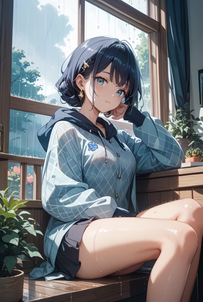 1girl,bamboo,blue_dress,blue_sky,building,closed_mouth,cloud,couch,day,dress,feet_out_of_frame,food,fork,fringe_trim,fruit,holding,holding_fork,hood,hood_down,hooded_jacket,indoors,jacket,japanese_clothes,kimono,long_sleeves,looking_at_viewer,on_couch,open_clothes,open_jacket,pleated_dress,puffy_long_sleeves,puffy_sleeves,sitting,sky,smile,socks,solo,strawberry,table,water,waterfall,white_jacket,white_kimono,white_socks,wide_sleeves,<lora:Difference_3d2:1>,<lora:Fran_XL_Reincarnated_As_A_Sword__Tensei_Shitara_Ken_Deshita:0.7>,fran,black hair,cat ears,blue eyes,cat tail,cat girl,blush,