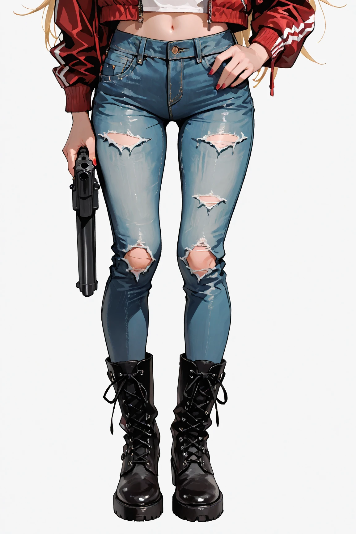 nsfw, masterpiece, best quality, high resolution, (3girls), 20 years old, (blue jeans pants), full body, blush, worried, city park, ((((((pee stain))))))