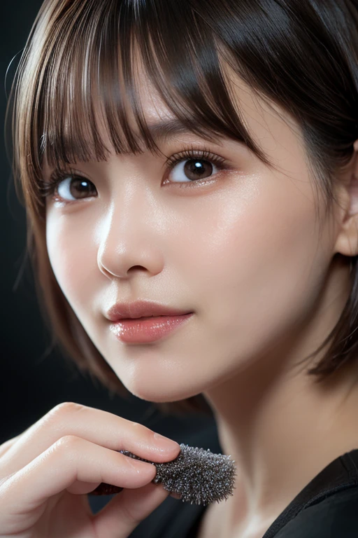 (Beautiful attention to detail, Beautiful lip detail, Very detailed目と顔, Long eyelashes, One Girl, Black Hair,short hair, Young girl, erotic,naked, whole body, Spread your legs, smile, Highest quality, 4K, 8K, High resolution, masterpiece:1.2, Very detailed, Realistic, photoRealistic, photo-Realistic:1.37, High resolution, 超High resolution, Studio Lighting, Ultra-fine painting, Sharp focus, Physically Based Rendering, Very detailed説明, Professional, Vibrant colors, Bokeh, Portraiture),Showing off pussy