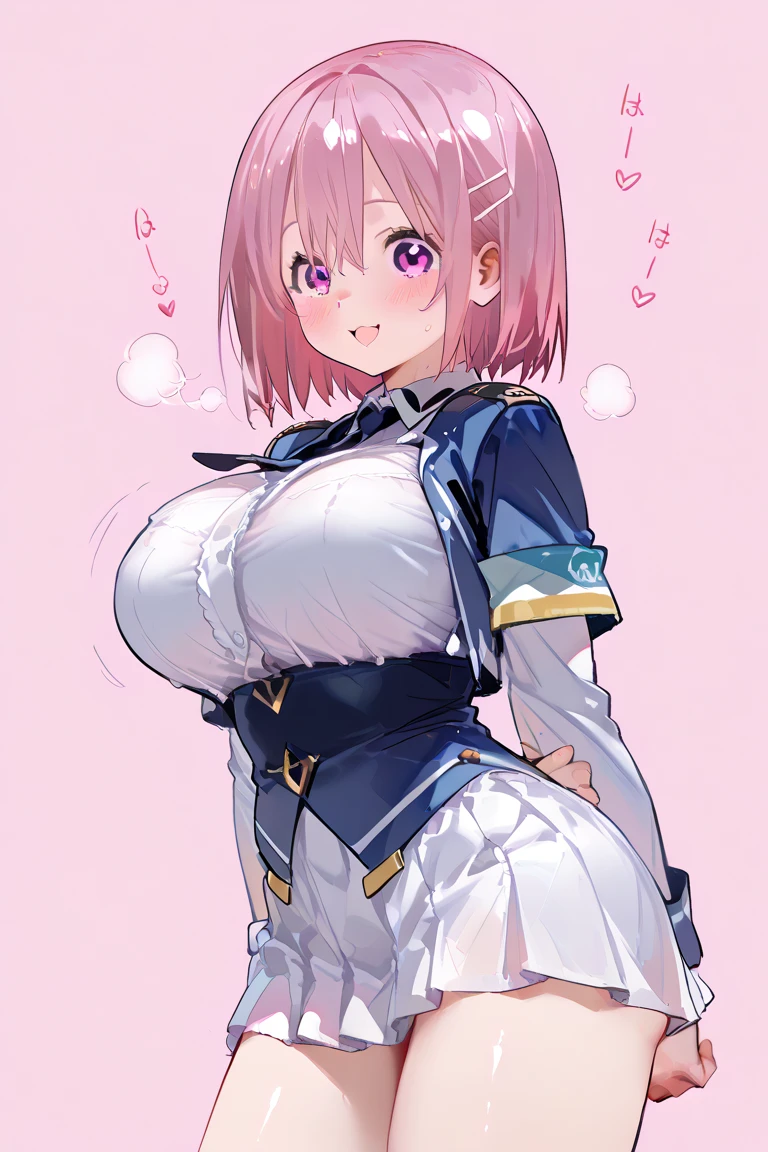 Eggmantec,はち切れそうなBig Breasts、Grab your chest　Perfect female body,Adult Girl, Pink Short Hair, blue eyes, Big Breasts, Red lipstick, Grab your chest(Shy blush:1.5)　Intense breast massage　