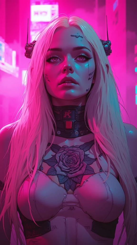 Create an image of Stunningly gorgeous beautiful perfect hr giger tattooed sexy seductive demonic girl, Stunningly gorgeous perfect flawless sexy face, hyper detailed neon ruby, large firm breasts, full body view, nude, no color black and white only