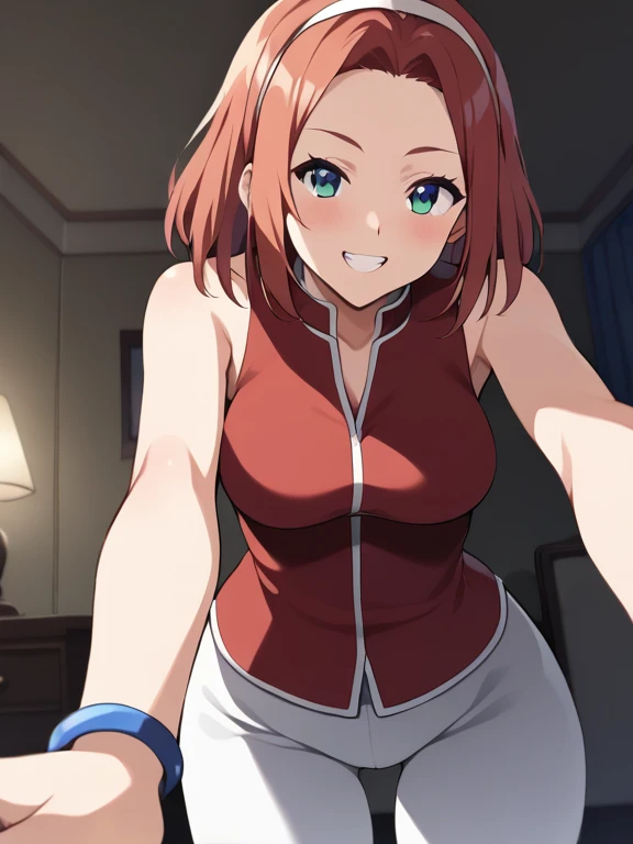 ((Best quality)), ((masterpiece)), ((details)), no background image, The image background is plain white, there is no background, perfect body, perfect face, sakura haruno, standing, looking at viewer, 1girl, solo, short hair, pink hair, green eyes, hands clenched into fists, black gloves, both hands clasped, open clothed, open wear, open the dressed, qipao dress red colour with round white mark in the middle clothes, open dress, seen underwear, black underwear, tight shortpants, transparent shortpant, seen pussy, detail, white thigh tie on right thigh, black high boot, black high knee sock, realistic, ultra high image quality, 8k, 8k wallpaper, 70mm lens camera.