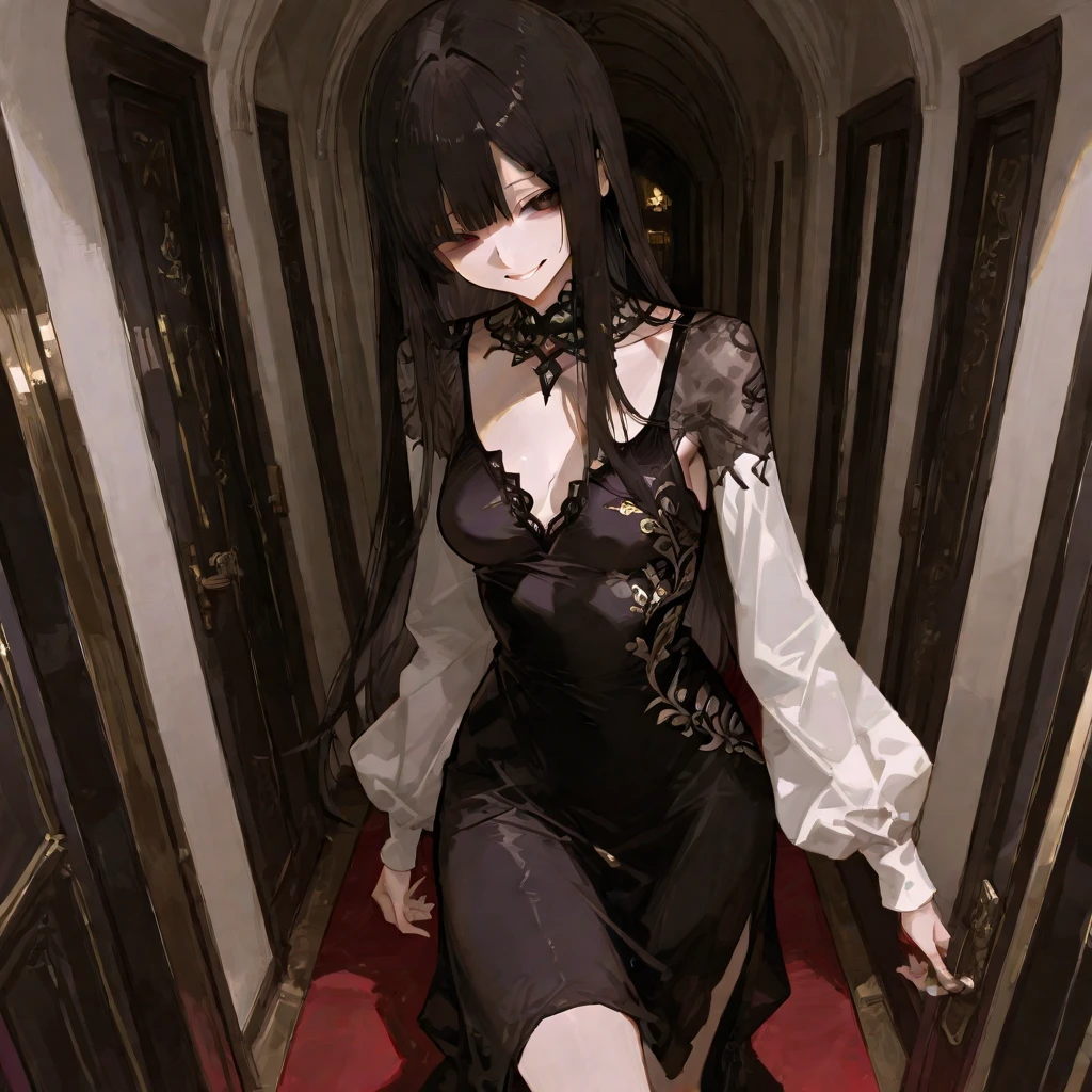 Red eyes,Pale skin,Black color hair