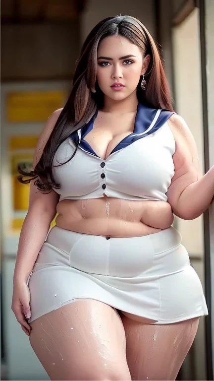 HD wallpaper 32k cinematic shoot of a Beautiful cute girl, with thick thighs and a curvy waist, wearing Summer Wear, smiling , ((lowwaist)), ((large huge earrings)), ((double thick thighs)), ((full body view)), ((in a pub)), ((in a bar))