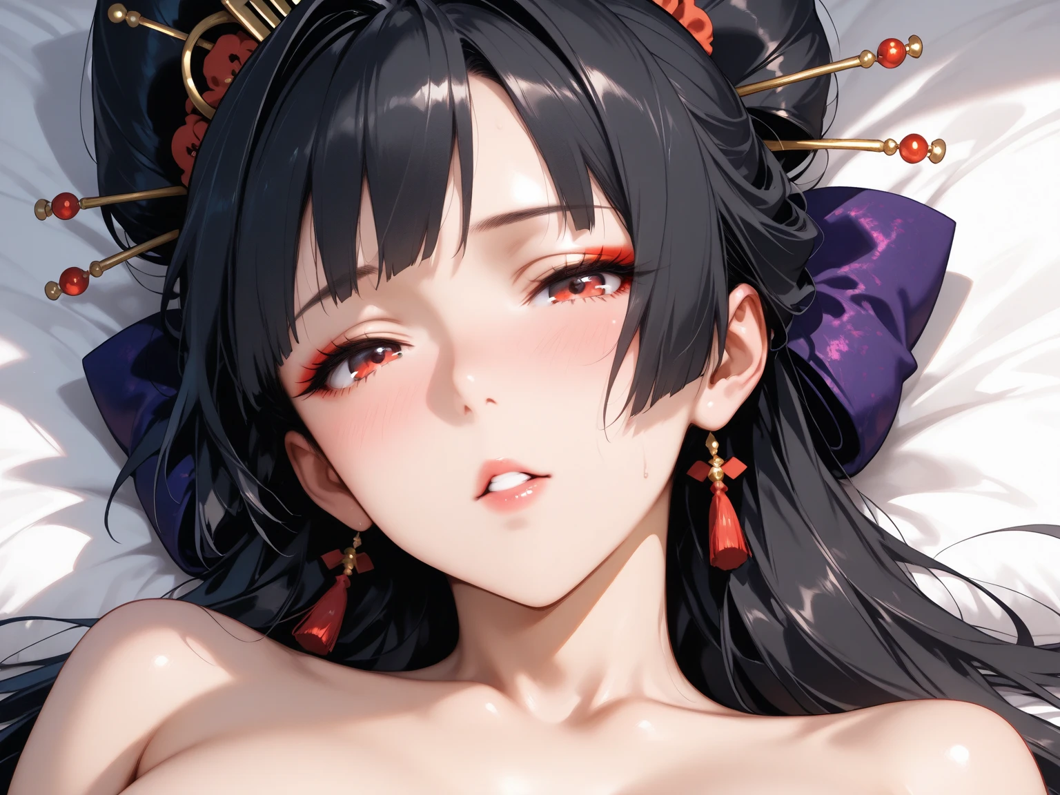 ((highest quality)), ((masterpiece)), (be familiar with), anatomy, Perfect body, Perfect Face,  nsfw, (pubic hair),  vaginal, sex, spread pussy, aroused, Pussy juice, Ecstasy face