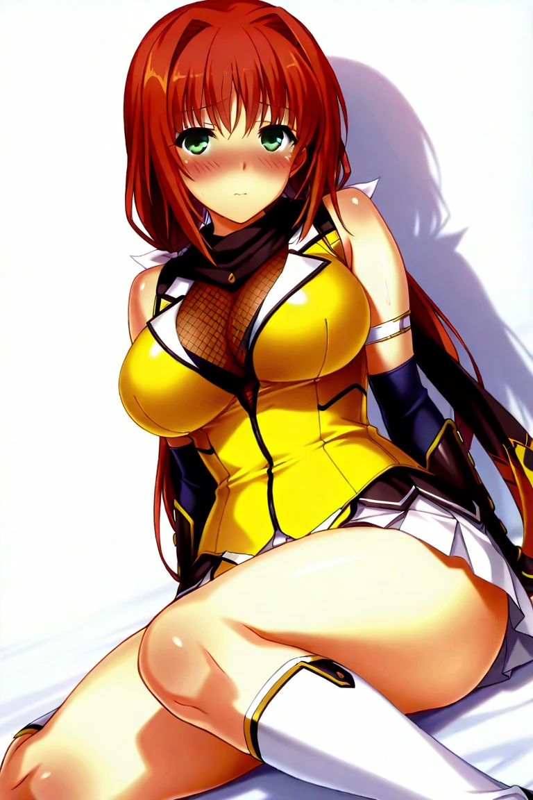(best quality,4k,8k,highres,masterpiece:1.2), ultra detailed, (anime),1 girl,takamori Haruka,ninja,white mini skirt, yellow cloth,white legwear,anime coloring, blushing, wet, slime, tentacles, sex, intense scene, slimy tentacles, monster and human breeding, aheago, sexy, beautiful, intense, human being fucked by tentacles, tears, happy, moaning,
