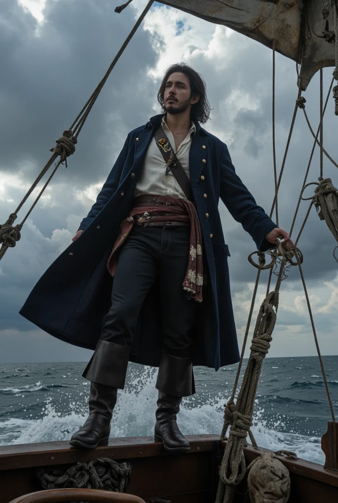 Captain Jack,Sexual turn,Standing at the bow of the ship,Stormy weather