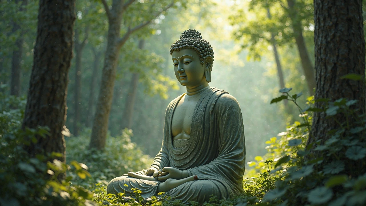 The Buddha statue sits on a lotus flower in the clouds, Shen Quan's ultra-fine paintings, shutter inventory, Process art, a Buddhist Buddha, Buddha, Buddhism, Buddhist, On the road to enlightenment, floating in a powerful zen state, On the road to enlightenment, enlightening, Lotus, Spiritual enlightenment, buddhist art, Enlightened