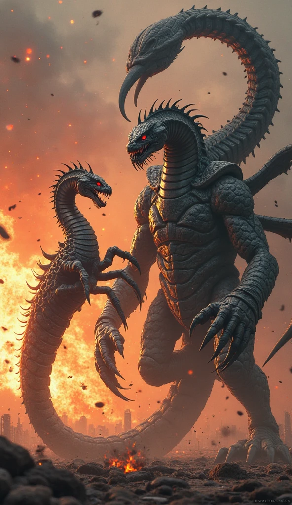 Behemoth and godzilla body combine and big horn in head