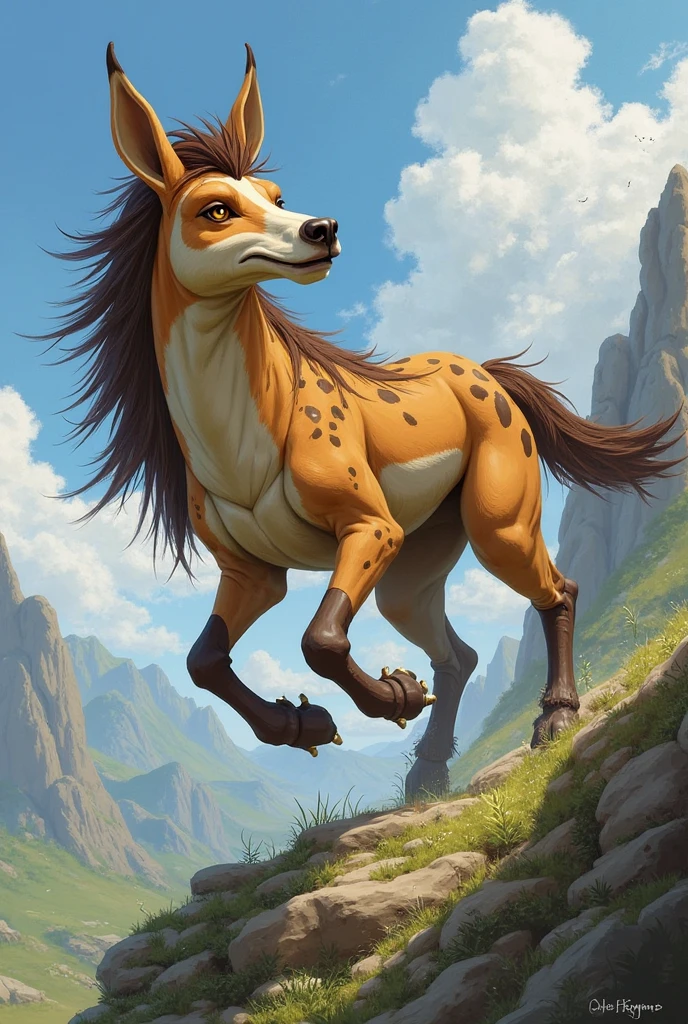 feral giraffe, female, horse pussy, opened pussy, buttplug, pussy juice, day, mountain on the background, rain, on the field, panties pulled down