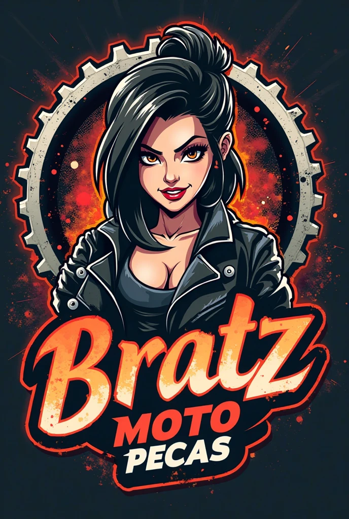 Create a logo that captures the essence of the following keywords: sexy, liberal, magic, Dura, open, using a color palette that includes pink, negro, red, with a touch of rainbow. The logo should feature a girl on a motorcycle, wearing helmet, with a powerful and confident attitude. The composition must be visually striking, fusing elements of sensuality and freedom, with a design that conveys both strength and a magical touch.