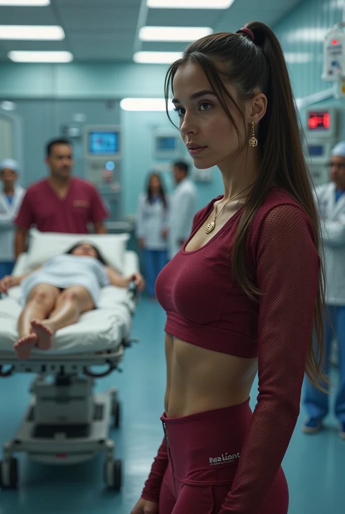 Indian girl wearing stethascope , nude boobs,
with 5 men, men grabbing boobs, girl crying expression, in a closed laborotary, girl seeking for help crying loud, body covered in blood, men aggresive expression,  full nude, men grabbing girl