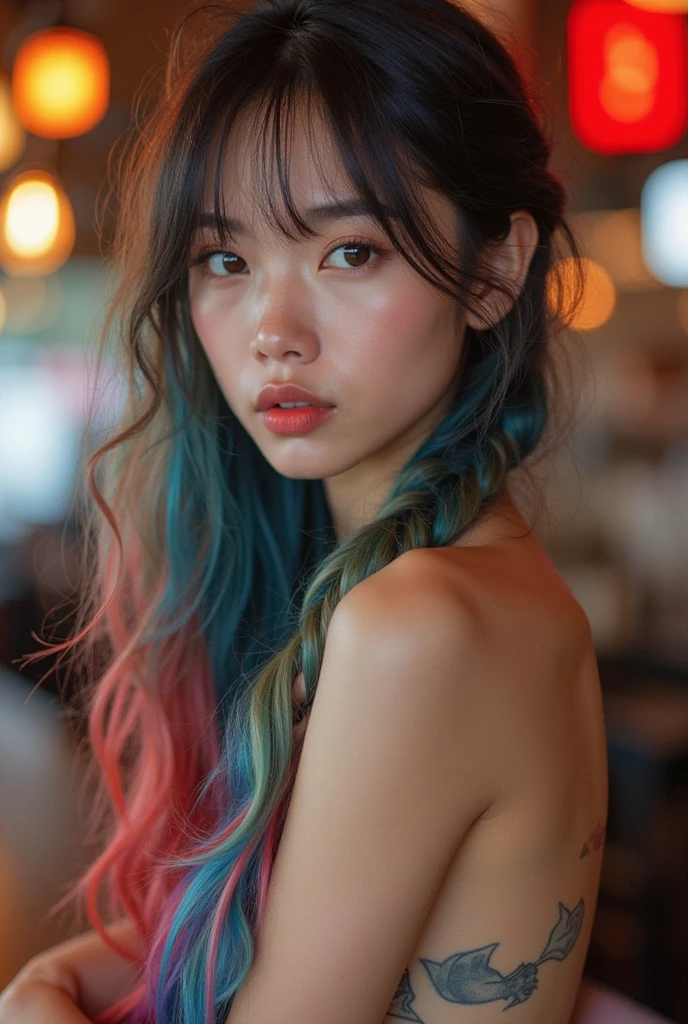 (Browsing Caution:1,4),Mix 4, (8k, RAWphotograph, Highest quality, Tabletop: 1.45), (Realistic, Realistic: 1.37),illumination, night, プロのillumination, photographn mapping, Radio City, Physically Based Rendering, Gradient Brunette, 高品質のphotograph, High resolution, 1080P, (Detailed facial depiction), (Detailed description of the hand), (Delicate CG), Extreme light and shadow, Rich details, (Detailed facial features), (Highest quality), Look in front of you, Highly detailed face, Highly detailed lips,  超High resolution, (truth: 1.4), photograph, 1 Girl, [(sad)],  , Thin limbs, movie, Cool pose, I Cup, Highest qualityな完璧なボディ, photographのような, (1 Girl: 1.3), Perfect balance, (Huge, Perfect breasts, Areola),(Realistic, Realistic:1.37),One Girl, Cowboy Shot,Professional Lighting, Photon Mapping, Radio City, RAWphotograph、(Realistic:1.4)、Octane Rendering、Complex 3D rendering with ultra-detail, Studio Soft Light, Rim Light, Crisp details, Super detailed, Realistic skin texture, detailed aspects, Beautiful details in the eyes, Highly detailed CG Unity 16k wallpaper, Compensate, (Detailed Background:1.2),Highest quality, 超High resolution, Tabletop, One Girl, One Girl,alone, Upper Body,Show Viewer, White Background, Multicolored Hair, Compensate , Lips parted, Black Lips, eyeliner, Gothic, Goth Girl,((Light on the face:1.2)),((movie照明:1.2)),(Photorealism:1.4),((30 piercings in left ear)),((necklace)),((A woman who is always smiling)),((nightのプールサイド:1.4)),((Facial lighting:1.1)),((Upper Body:1.2)),((Delicately draw the face:1.2)),((Multicolor hair color:1.3)),(Dreadlocks:1.4),(((Completely naked))),(((nsfw))),(((Small breasts:1.2)))