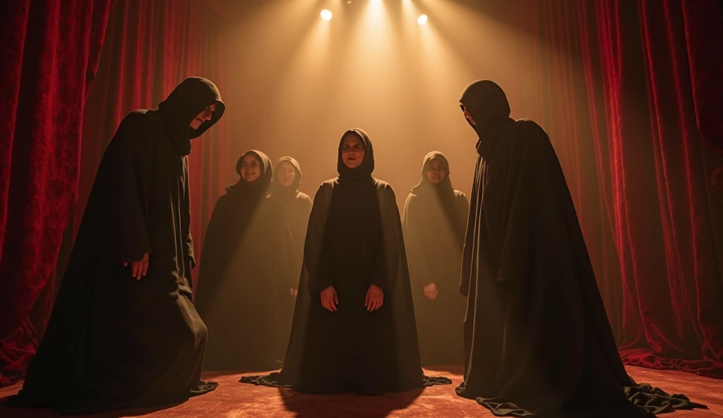 A muslim woman talked By deadbody, many woman looked