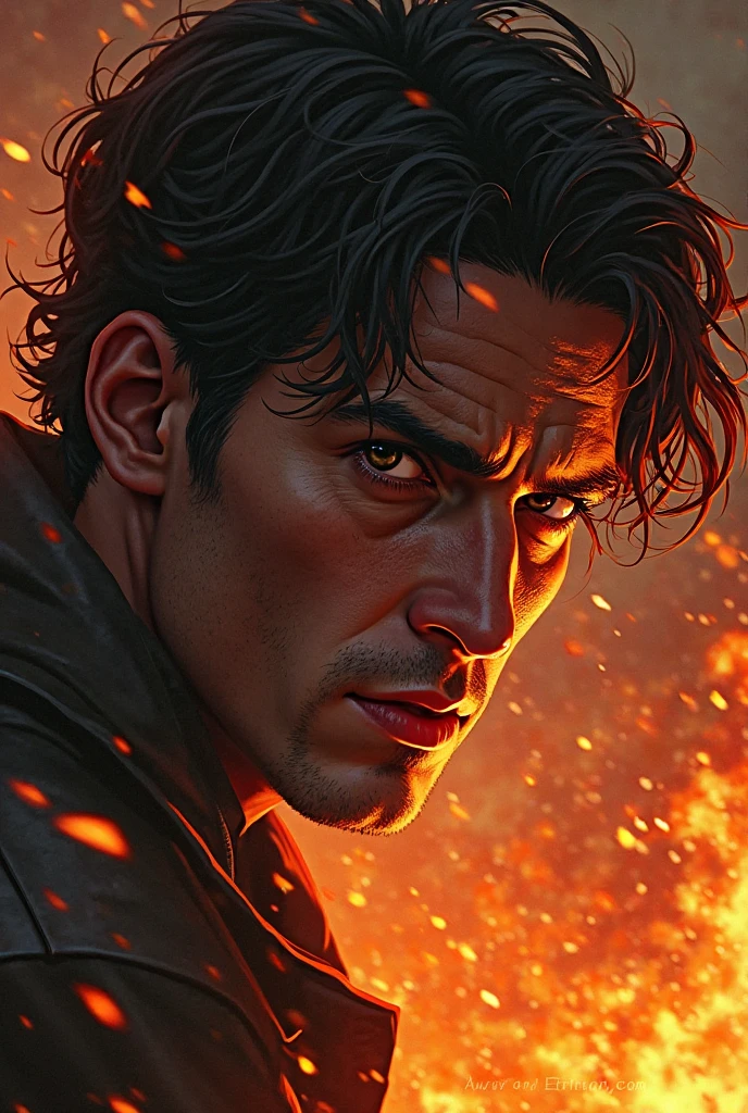(masterpiece, top quality, best quality, official art, detailed:1.2),<lora:adam_jensen:0.7>, jensenDX, solo, black hair, 1boy, male focus, profile, facial hair, beard, smoke, cigarette, realistic, mustache, smoking, muscular male, from side