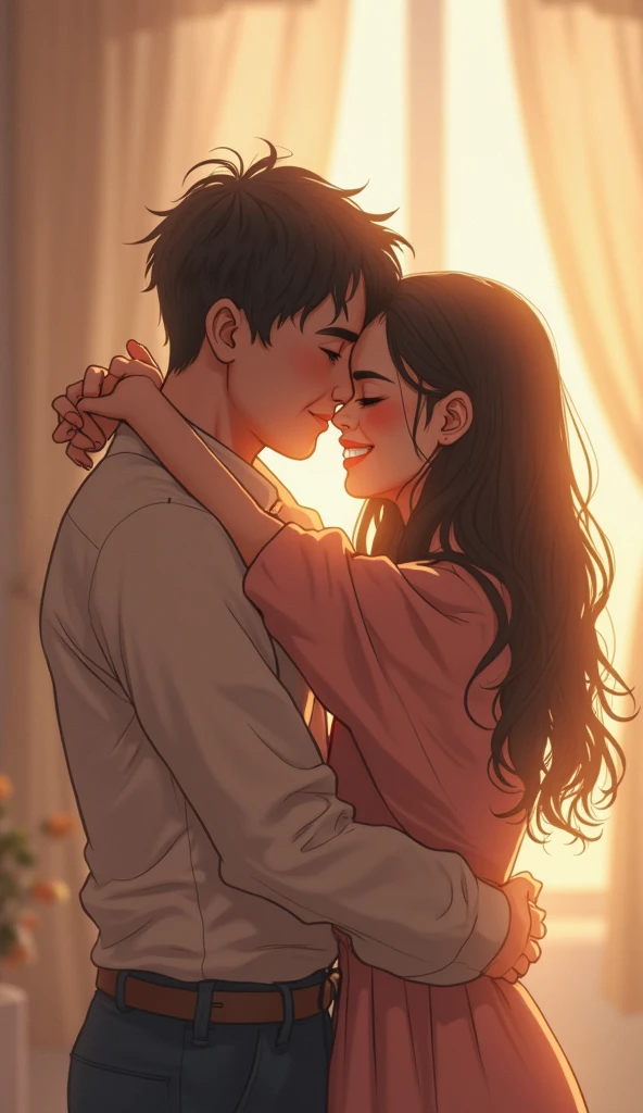 Two people hugging