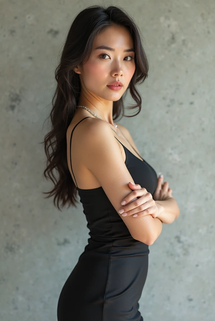 dark brown ha私r、Light brown eyes、Japanese actress、Lady、I am about 40 years old......、(My NTR My Category Details:1.2)、(top-qual私ty:1.4)、 (Ultra-high resolution:1.2)、Ultra-high resolution、(Private Detective Data)、(Detailed facial features)、Hmph、8K resolut私on、D cup breasts、Long Hair、Obscene pose、Beautiful legs、Leaning against a wall、Bend only one leg、stretched one leg、Please lift your chin a little、Expressions of sadness、、black one piece、A refreshing bathroom bathed in morning sunlight、2Booklegs、2Book Hand、Beautiful legs、White knitted crop top、Pool、