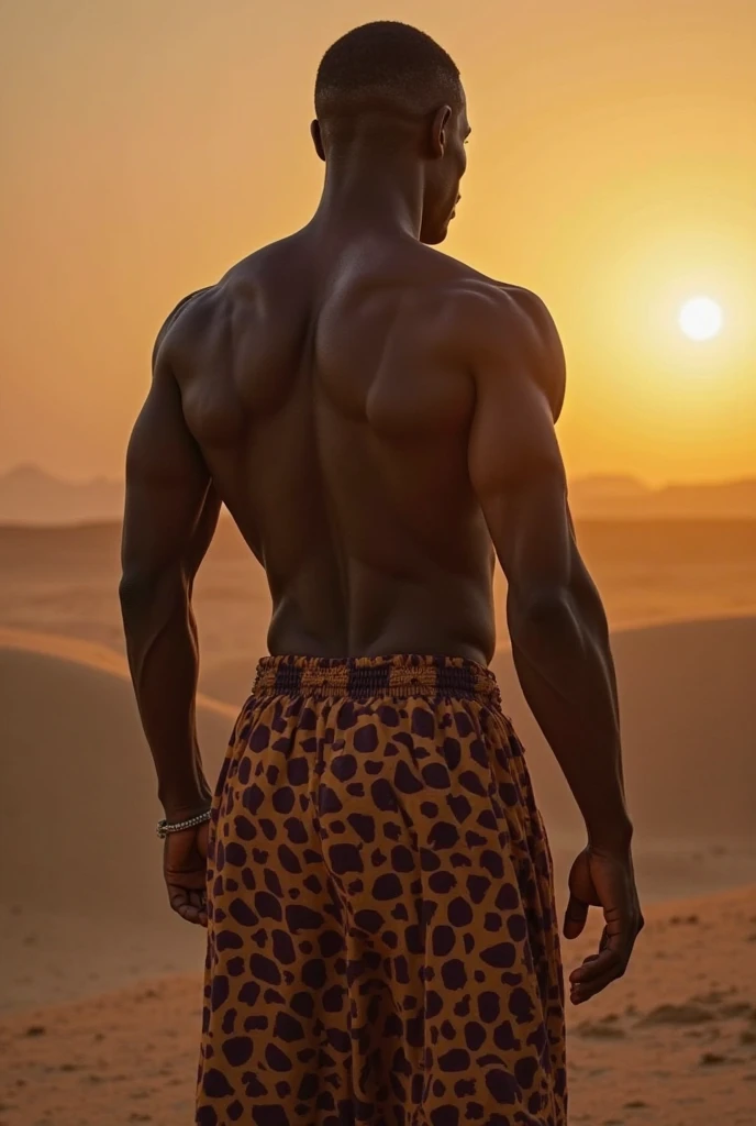 (masterpiece, high resolution, detailed:1.3), a mesmerizing depiction of a ((strikingly handsome young man:1.5)), perfect eyes, sexy gaze, looking at the viewers romantically, perfect bare body, smooth skin, wide chest, largest breast, extremely large pectorals, big nipples, wearing ((sand print shirt and black brief, (pantless: 1.5)), bulge:1.5), (open shirt showcasing chest and abs:1.5), gorgeous, beautiful, wet, muscular, standing against the backdrop of the vast and mysterious desert, breathtaking grandeur, best quality, masterpiece, His (toned physique:1.5) is bathed in the soft glow, creating an otherworldly aura. As he sexually gazes out into the depths of desert, his (intense sexy eyes:1.2) reflect the wonder and curiosity of his desert journey. The intricate details of his attire and the (subtle gleam:1.2) on his skin are meticulously captured, lending an air of realism to the scene. The desert expanse behind him is a tapestry of (sand dunes:1.2), (dazzling sunlight:1.2), a breathtaking testament to the beauty of the scenery. This artwork melds the allure of a beautiful man with the awe-inspiring vastness of desert, evoking a sense of both intimacy and grandeur. (Sexiest pose: 1.5)
