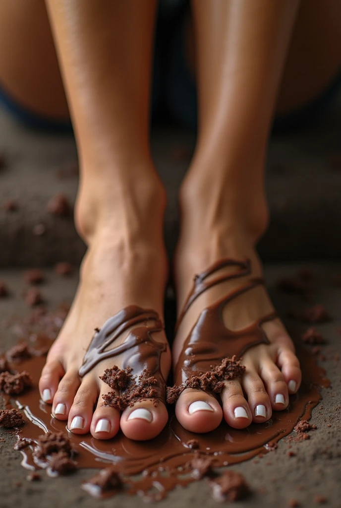 Chocolate-covered foot.