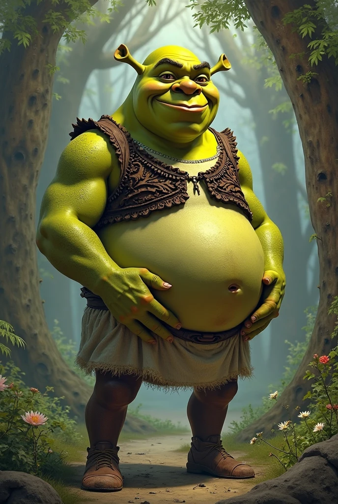 1. A rotund, green goblin slouches on a mossy log in a forest clearing, surrounded by discarded human objects. He looks dejected, poking at his prominent belly.

2. The goblin spots an old jump rope tangled in some branches. His eyes light up with an idea as he retrieves it.

3. Awkwardly at first, the goblin attempts to skip rope, tripping and tangling himself. Determination shows on his face despite the difficulty.

4. Using two large, flat rocks as makeshift dumbbells, the goblin struggles through some bicep curls. Sweat beads on his brow as he grits his teeth.

5. The goblin creates an obstacle course using various items: tires, branches, and an old wooden ladder. He's huffing and puffing as he climbs over objects.

6. Utilizing a sturdy tree branch as a pull-up bar, the goblin attempts his first pull-up. His arms shake with effort as he barely lifts himself an inch.

7. The goblin discovers an abandoned bicycle. After some fumbling, he manages to ride it wobbly through the forest, a look of excitement on his face.

8. Using a large fallen log as a bench, the goblin does tricep dips. His form has improved, and he appears more confident in his movements.

9. The goblin is shown jogging along a forest path, using pinecones as markers for interval training. He's noticeably slimmer than in earlier scenes.

10. Back at the jump rope, the goblin now skips with ease, a wide grin on his face as he performs tricks like criss-crosses and high knees.

11. At the pull-up branch, the goblin completes several pull-ups in a row, his muscles now defined and his belly significantly reduced.
