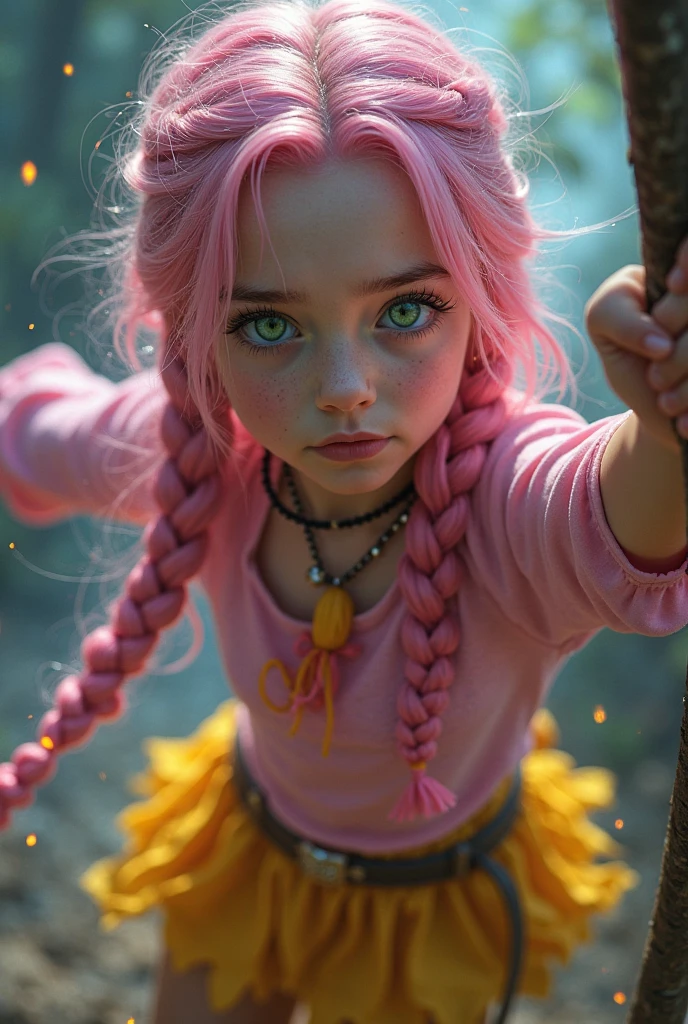 adolescent, tall, boy
elf, elfish colorful braided hair , dark eyes, pale skin, in street