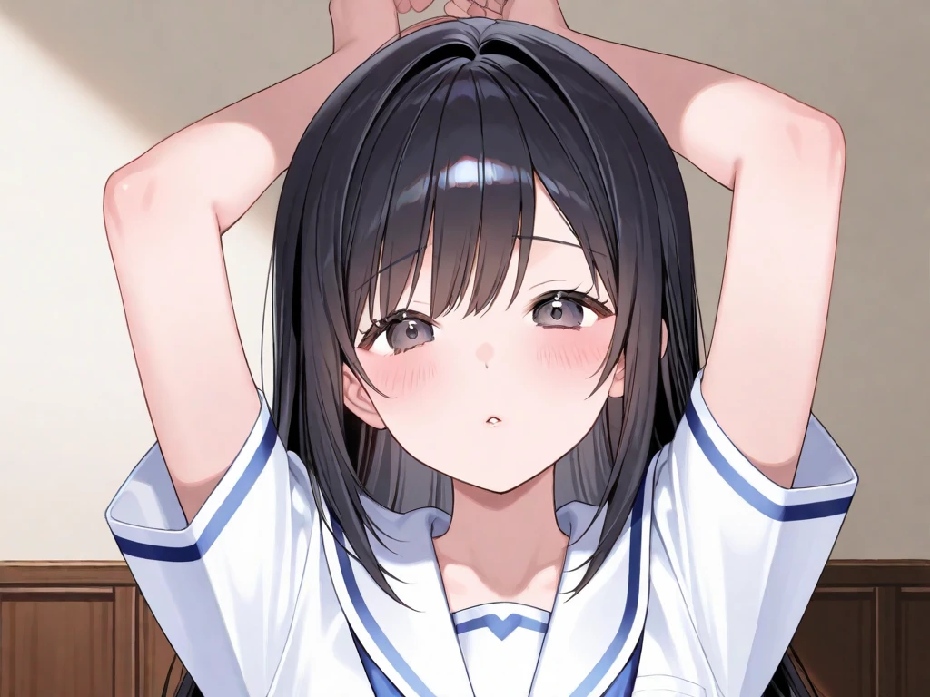 Browsing Caution, (POV oral sex and cumshot:1.3), (deep throat:1.3), (Intense perfect blowjob:1.2), :>=, (One boy, full:1.2), (school uniform:1.1), In front of the penis between the viewer&#39;s legs, (Put your mouth completely on the viewer&#39;s crotch:1.3), (Fits perfectly under a desk, The body fits perfectly on the desk., A face appears from under the desk:1.3), (Face Focus:1.2), (The audience is seated, Naked viewers:1.2), (Under a deep desk:1.3), The viewer&#39;s feet in the photo, From above,
