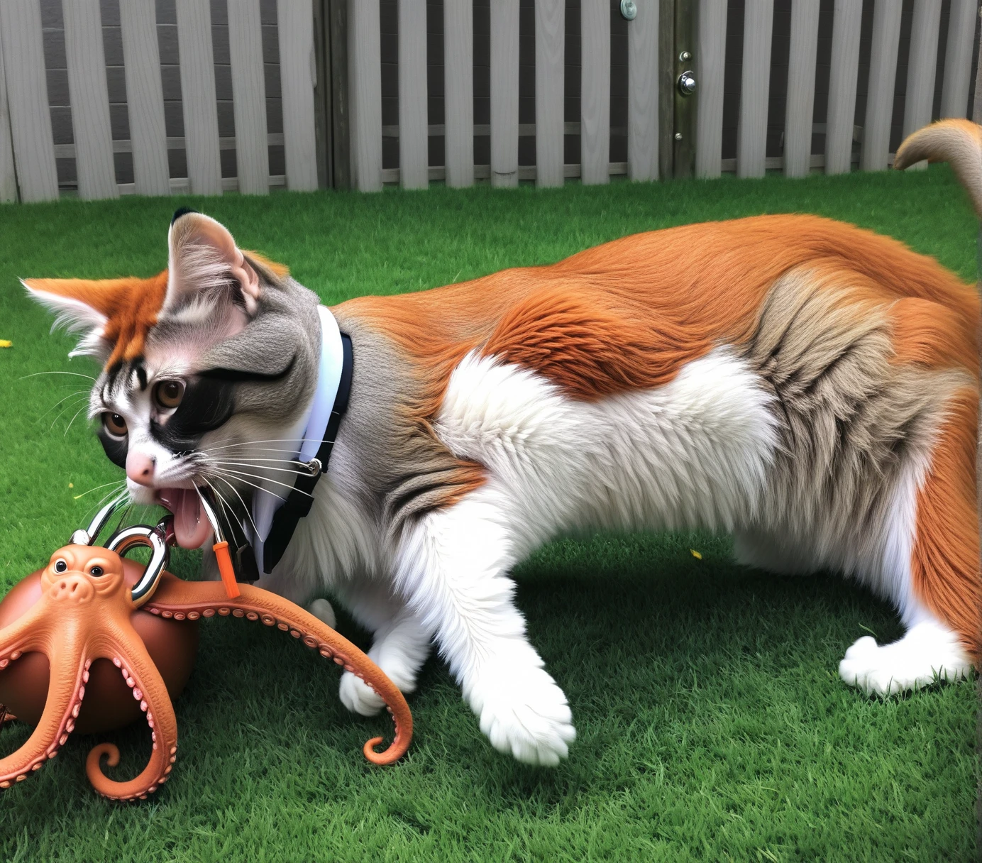 score_9, score_8_up, score_7_up, score_9, best quality, (no humans, Giant cat, Clumsy octopus lipped monkey, 2, Joint lock:1.7), (super fast dribbling), BREAK, beautiful, 4K, high resolution,