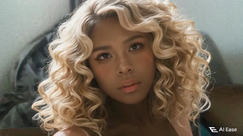 (La mejor calidad) (obra maestra ) Cara perfecta. kawaii & Siniestra princesa belleza joven en la ciudad de Los Angeles. (((Blonde curly hair)))