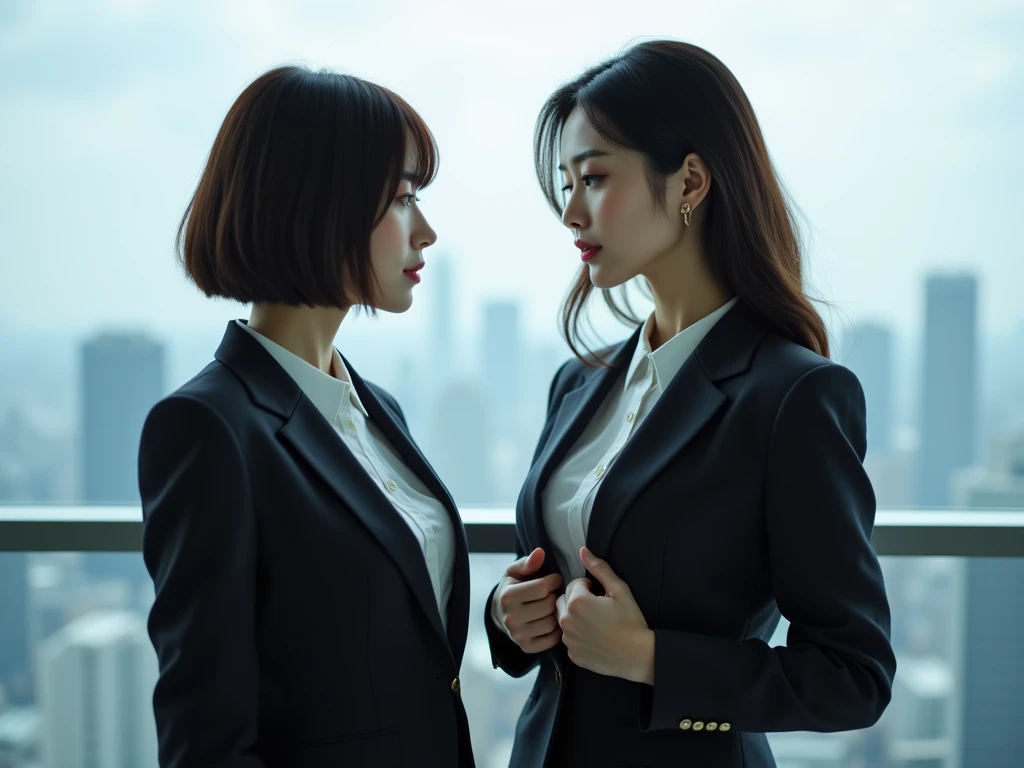 Physical features:High nose、Slender eyes、Perfect lips
Fair complexion,short detailed hair,Naturally scattered
Business attire,Bitchsuit、blue colors。
fittings:Wear some carefully selected accessories,Such as a watch、choker necklace、Earrings or rings,to increase the overall sense of fashion
A confident and determined temperament,The temperament of women in the workplace usually exudes charm and affinity