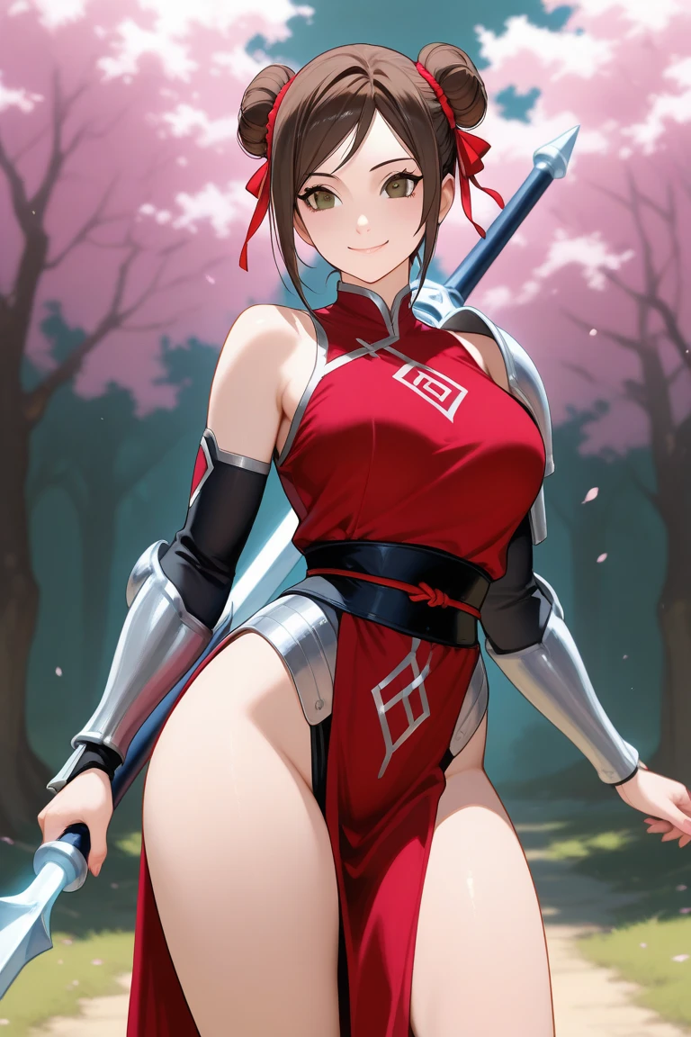 score_9, score_8_up, score_7_up, score_6_up, uncensored, katalina \(granblue fantasy\), brown hair, forehead, parted bangs, long hair, wavy hair, brown eyes, adult, mature, naughty face, shiny skin, sweating, steaming body, heavy breathing, BREAK (masterpiece:1.2), best quality, high resolution, unity 8k wallpaper, (illustration:0.8), (detailed eyes:1.3), extremely detailed face, perfect lighting, extremely detailed CG, (perfect hands, perfect anatomy), lips, outfit-tsubaki, breast curtain, red skirt, red sailor collar, elbow gloves, 1girl, ass, sword, weapon, looking_at_viewer, looking_back, solo, breasts, katana, 