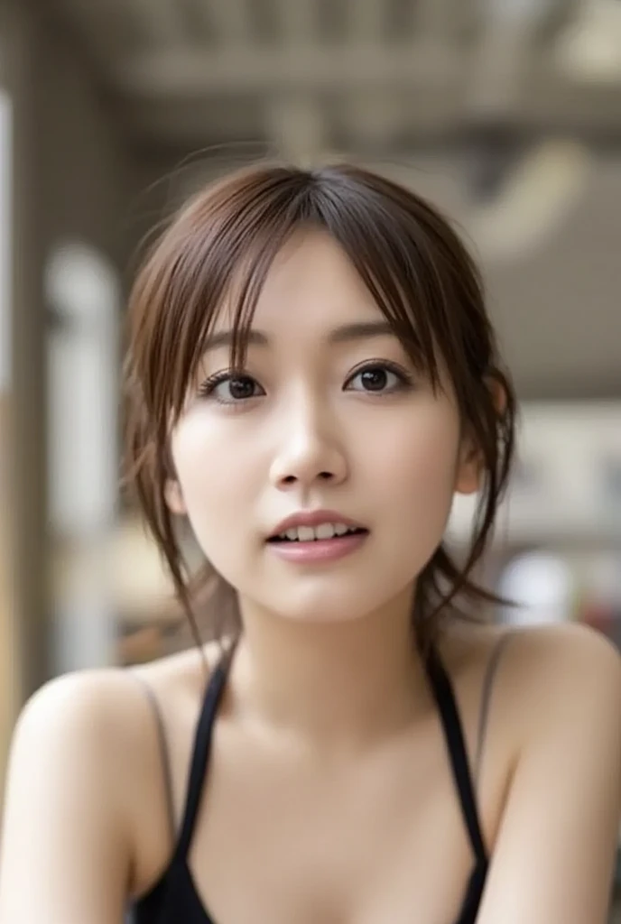 Skinny Japanese female, 30 years old, detailed eyes, cute face, detailed face, no-makeup, silky white skin, orgasm
