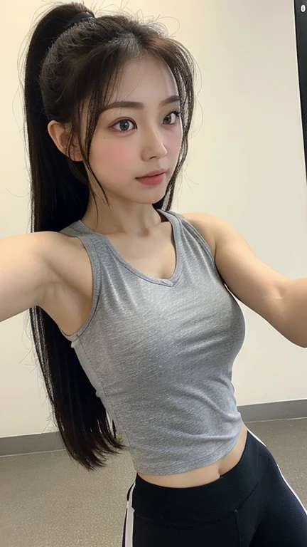 18 years old real Japanese beautiful high school girl、Beautiful thighs、Volleyball Club、v neck、Ponytail hairstyle、Armpit sweat、Small breasts、hair wet with sweat、Sports Warehouse、left behind、cleavage of the breast、Chilla、fissure、M-shaped legs、wet practice clothes、Navel、Underwear is see-through