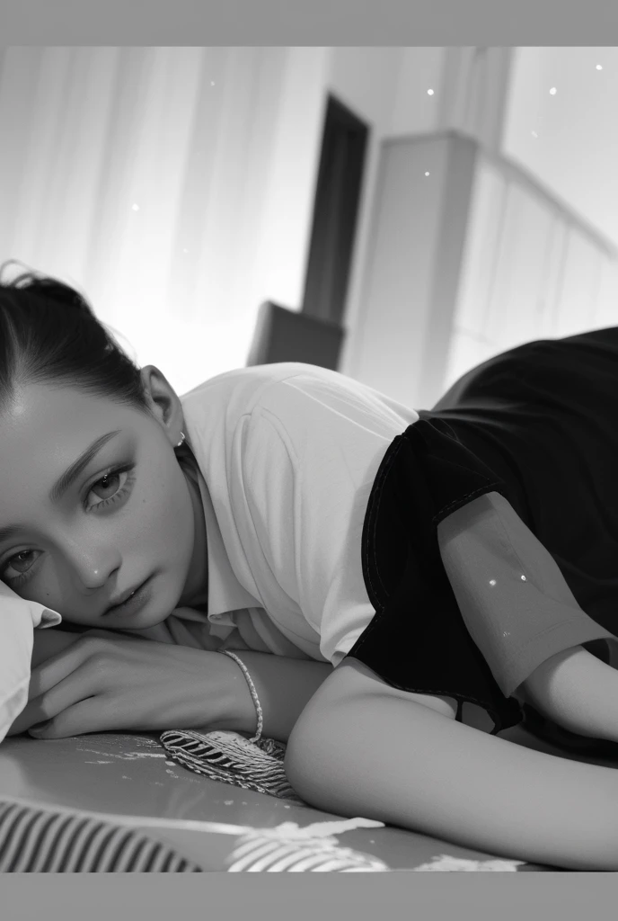 Expressive，Lie down in bed，比基尼，high-heels