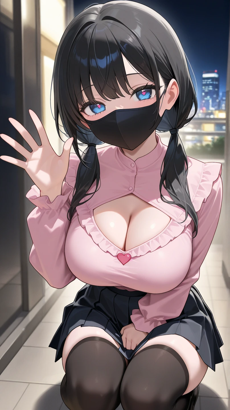 nsfw:1.2,Highest quality、In 8K、masterpiece、Hmph、Ultra-high resolution、RAW Photos、(Realistic:1.3)、Natural soft light、(Written boundary depth)、thin、(whole body:1.2)、From behind、Detailed face and eyes、Realistic、Sharp pupils、Inside the warehouse、Young Face、High school girls、Beautiful 17 year old girl、Glowing Skin、(long hair:1.2)、Beautiful black hair、Red Eye、(blush:0.7)、((Embarrassed face:1.2,blush:1.8))、Sweat、(Virgin Killer Sweater:1.5)、(Thighs Thighs Thighs Thighs:0.8)、(Huge breasts:1.7)、(Erect nipples:1.4)、(Small Nose、Small Nose)、Attractive waist、(Overflowing sexual fluid:1.5)、((Being blindfolded:1.4))、Saliva:1.1