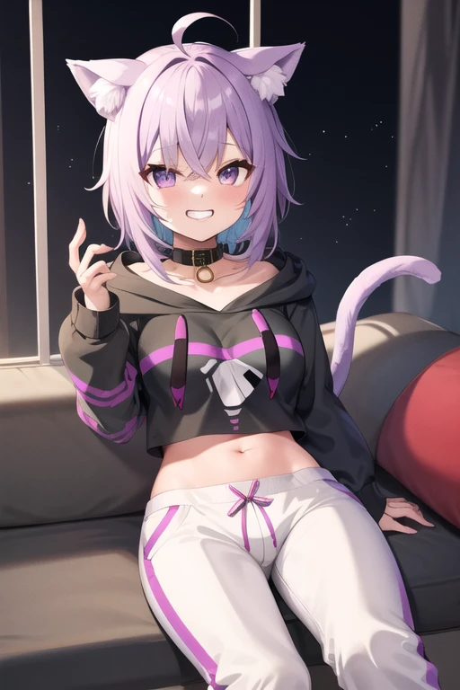 Female cat furry, looking at user, big breasts, 1 :girl, full body, hoodie