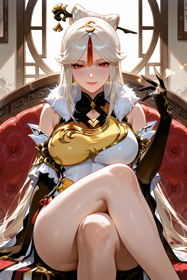 Highly detailed CG unit 8k wallpaper, masterpiece, High resolution, highest quality, highest quality real texture skin, Super Real, Digital Painting, Best image quality, 最High resolution, 8k, ((Highly detailed eyes and face)), 1girl, Beautiful eyes every detail, Full Body Shot, (profile, from side), (((Saggy breasts, Gravity-dependent breasts, long chest, Heavy chest, ))), ((disproportionate breasts, huge breasts, sagging breasts, Cleavage, gigantic breasts, erect nipple,)), short hair, slender, Tube top, Loincloth, Chinese style embroidery, china dress, chinese dress, ancient China, evil grin, smile, ((大きな眼, 丸い眼, 幼い, 若い))