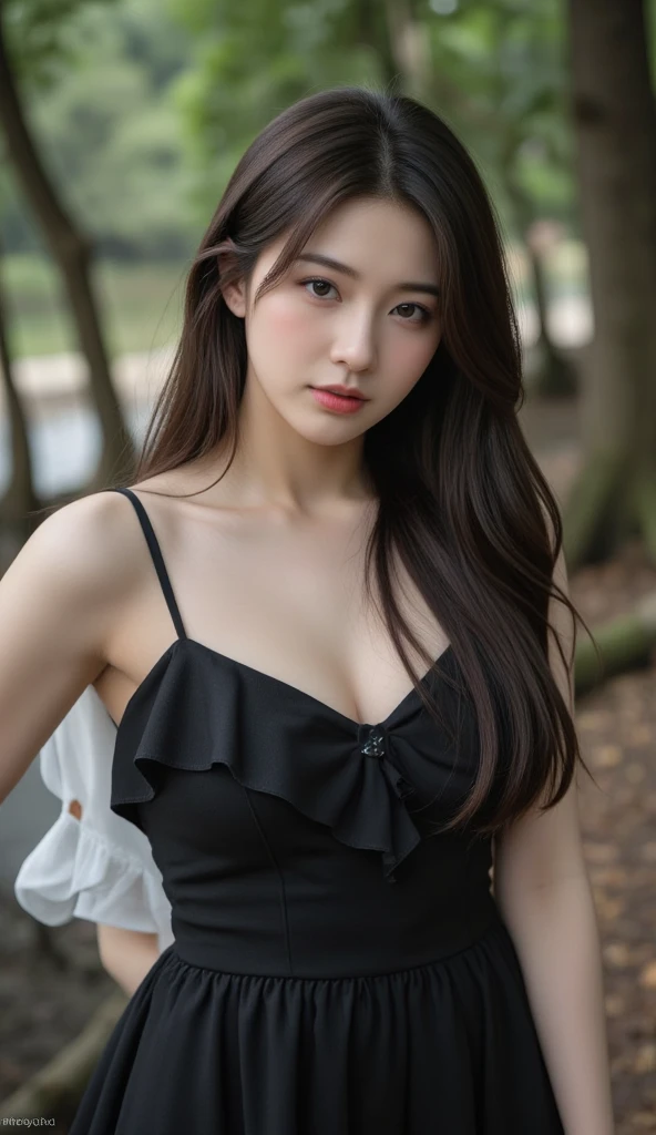 top-quality、masterpiece、超A high resolution、(Realistic:1.4)、Raw photo、1 18-year-old girl、, sexyly white shirt, lighting like a movie