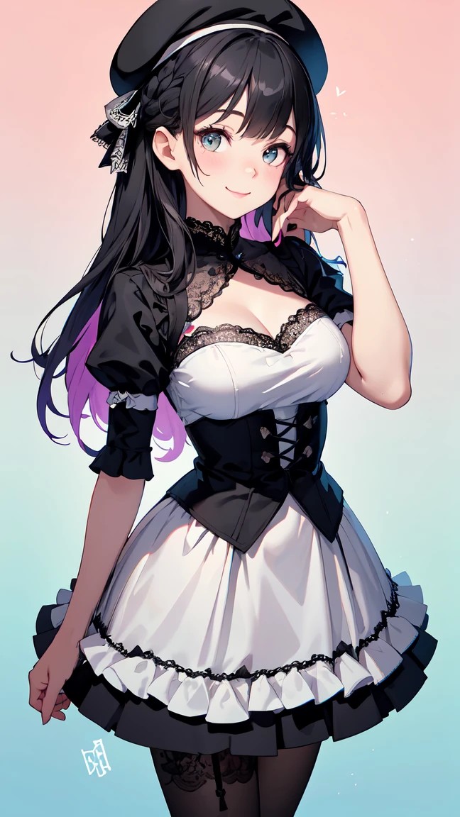 (Best quality at best,Surreal:1.2),(girl:1.2,美丽细致的眼睛:1.1),(Gorgeous Hair in Long Purple),(White dress),(White lace gloves),(White lace underwear),White lace panties,(perfect bodies),(Be red in the face),