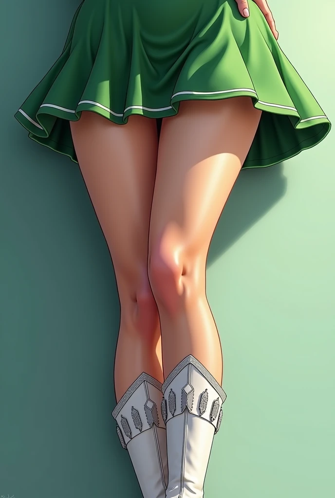blonde hair、Golden Eyes、s girl、View of the crotch from below、flat chest、Thin pubic hair、Beautiful open legs、military outfits