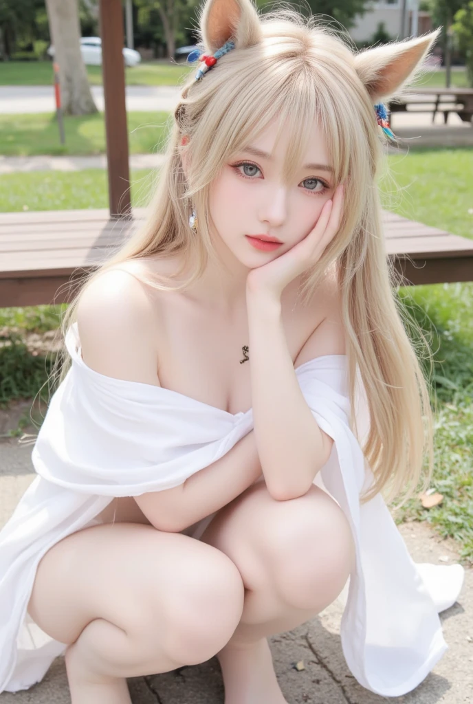 Her windblown blonde hair obscures her pretty face..、Bangs that flow between the eyes、Sexy big 、16 year old cute little smile、Shiny, bright, straight, super long blonde hair、Cute and beautiful long, smooth bangs covering the area between the eyes、Long, straight, silky hair、sexy and cute beautiful young girl、clear, white and Shiny skin、Shiny skin、Beautiful Face、Beautiful brown eyes that shine so brightly、Very big eyes、Small Face Beauty、Perfect beauty、Expressing the details down to the fingertips and toes（Full body 3：1）、（high school girl）、Playing on the ocean&#39;s waves、one piece、Sexy pose、gravure、 information