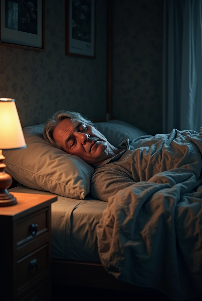 Man woking up lonely