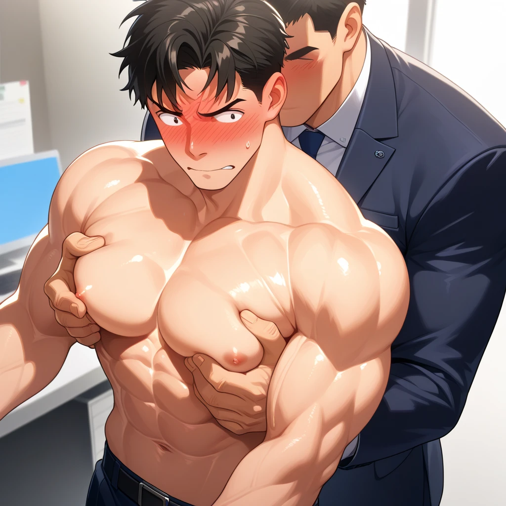 High quality two men in love 20years old,a daddy,tight black shiny suit sit down,k hd,in the office,muscle, gay ,black hair,asia face,masculine,strong man,the boss is,handsome,sex,leather gloves,lecherous dad,look straight ahead,Dad is erection