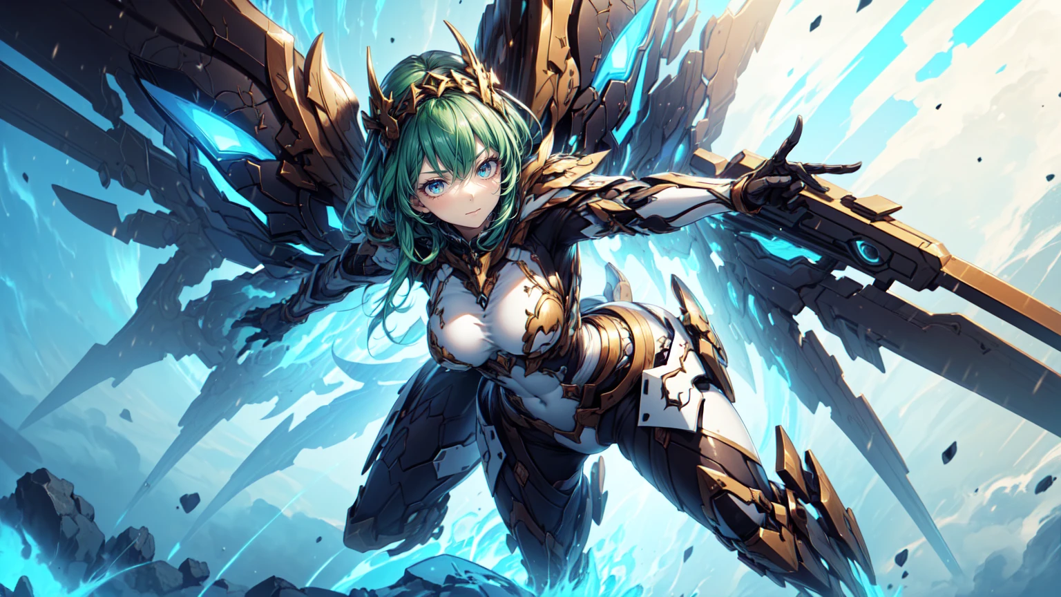 transformers style、cyber santa、full body、Unchained、Green energy unleashed、green glow、Shining green eyes green team、(highly detailed oil painting:1.2)、glow effect、Godley、hand drawn、rendering、8k、オクタン rendering、Cinema 4D、blender、dark、atmospheric 4k super detailed、cinematic sensual、sharp focus、humorous illustrations、large depth of field、masterpiece、color、3d オクタン rendering、4k、concept art、 trending on artstation、hyper realistic、鮮やかなcolor、Highly detailed CG Unity 8K wallpaper、trending on artstation、Trending in CGSociety、complicated、high detail、dramatic、disorganized