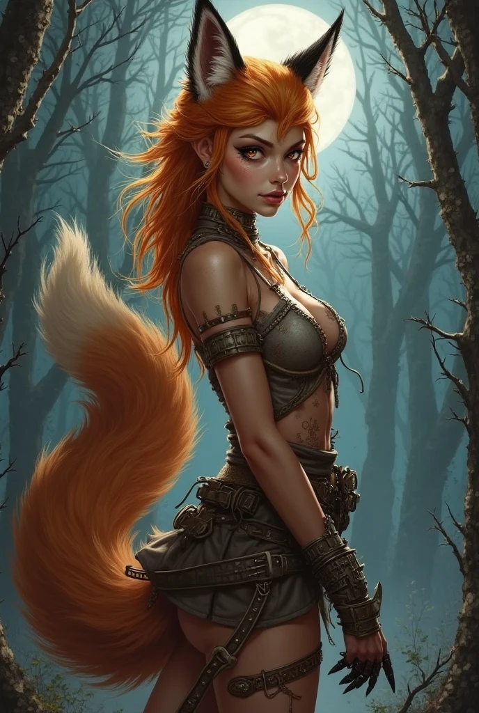arafed woman with a bloody face and red hair is in a body of mud, a very beautiful berserker woman, angry high moral sexy werewolf, deviantart artstation cgscosiety, inspired by Ryan Barger, cat girl, feral scene, female anthropomorphic wolf, furry fantasy art, by Shen Zhou, fan art, full body, cgsociety contest winner!!! --auto --s2