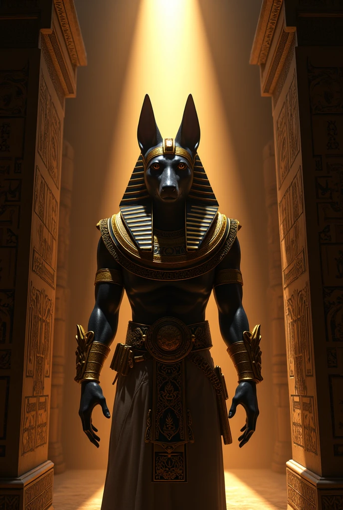 A photo of Anubis meditatively observing the movements of a traditional tea ceremony.,original,anubis is a tall muscular man with the head of a jackal. he is dressed in pharaoh clothing from ancient egypt