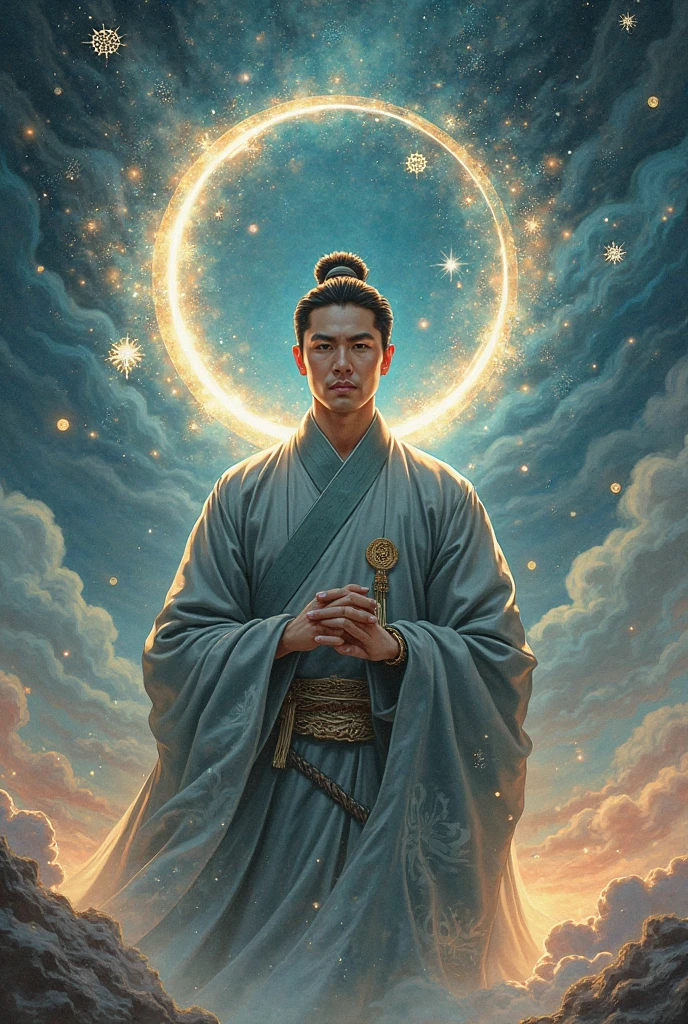 Highest quality、masterpiece、(muscular male:1.2)、(father:0.5)、Black Hair、Brown skin、Short Hair、Sports haircut、short hair、fantasy、library、wizard、Wearing a jet black robe、bare chest、Have a magic wand、starry skies、Looking for a book