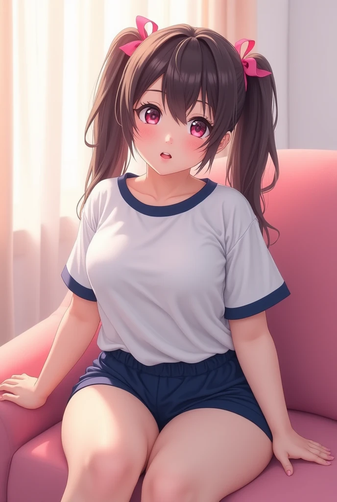 chica anime sentadas en la cama