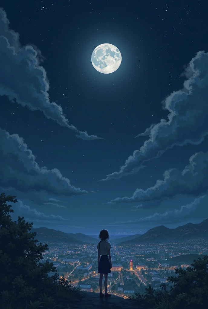 Look up at the bright moon， and look down at your hometown 。