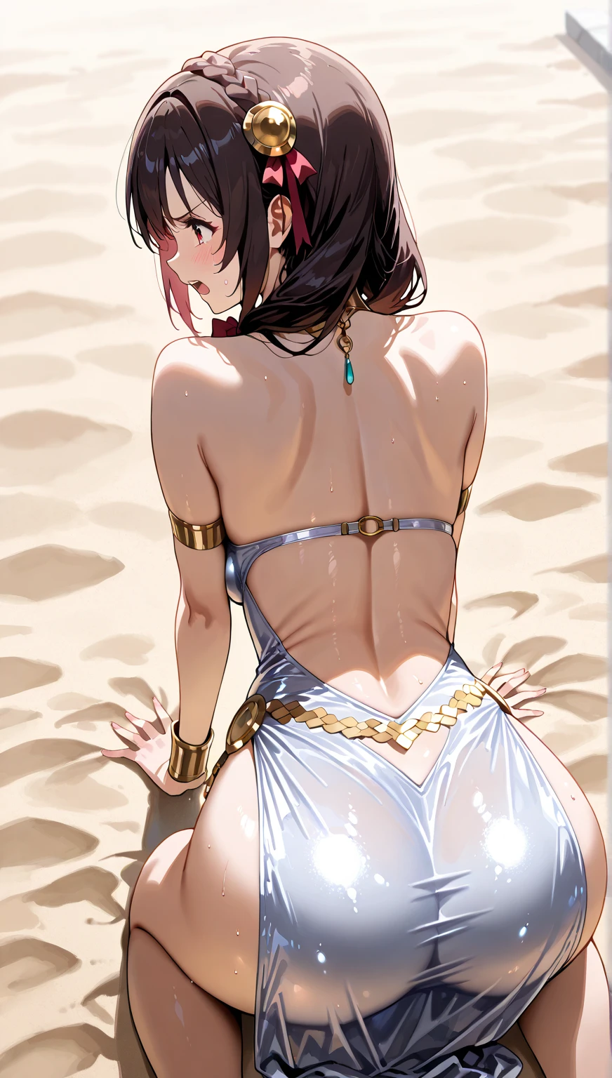 (masterpiece), 1girl, solo, perfect sexy female body, Medium shot, (sexy and seductive pose:1.2)
BREAK
<lora:revy001:0.5> revy,1woman, long hair,ponytail,brown hair,yellow eyes,tattoo,shoulder tattoo,arm tattoo, perfect eyes, detailed anime eyes
BREAK
<lora:AncientEgyptianClothes:1> ancient egyptian clothes, desert, sand, dust, sun, all fours, parted lips